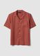 Red short-sleeved shirt in pure lyocell_0