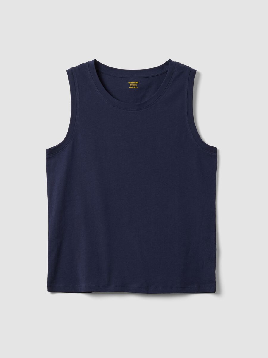Blue pure cotton vest_4