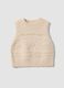 Gilet bianco in maglia con motivo in rilievo per bimba_0