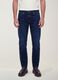 Jean bleu fonc&eacute; slim en m&eacute;lange coton et viscose_1