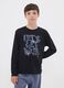 Black organic cotton T-shirt with "Let's get drip" slogan for boys_1