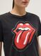 T-shirt preta de algod&atilde;o puro regular fit com estampado Rolling Stones_3