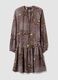 Purple dress with plunging V-neckline and elegant hem ruffle_4