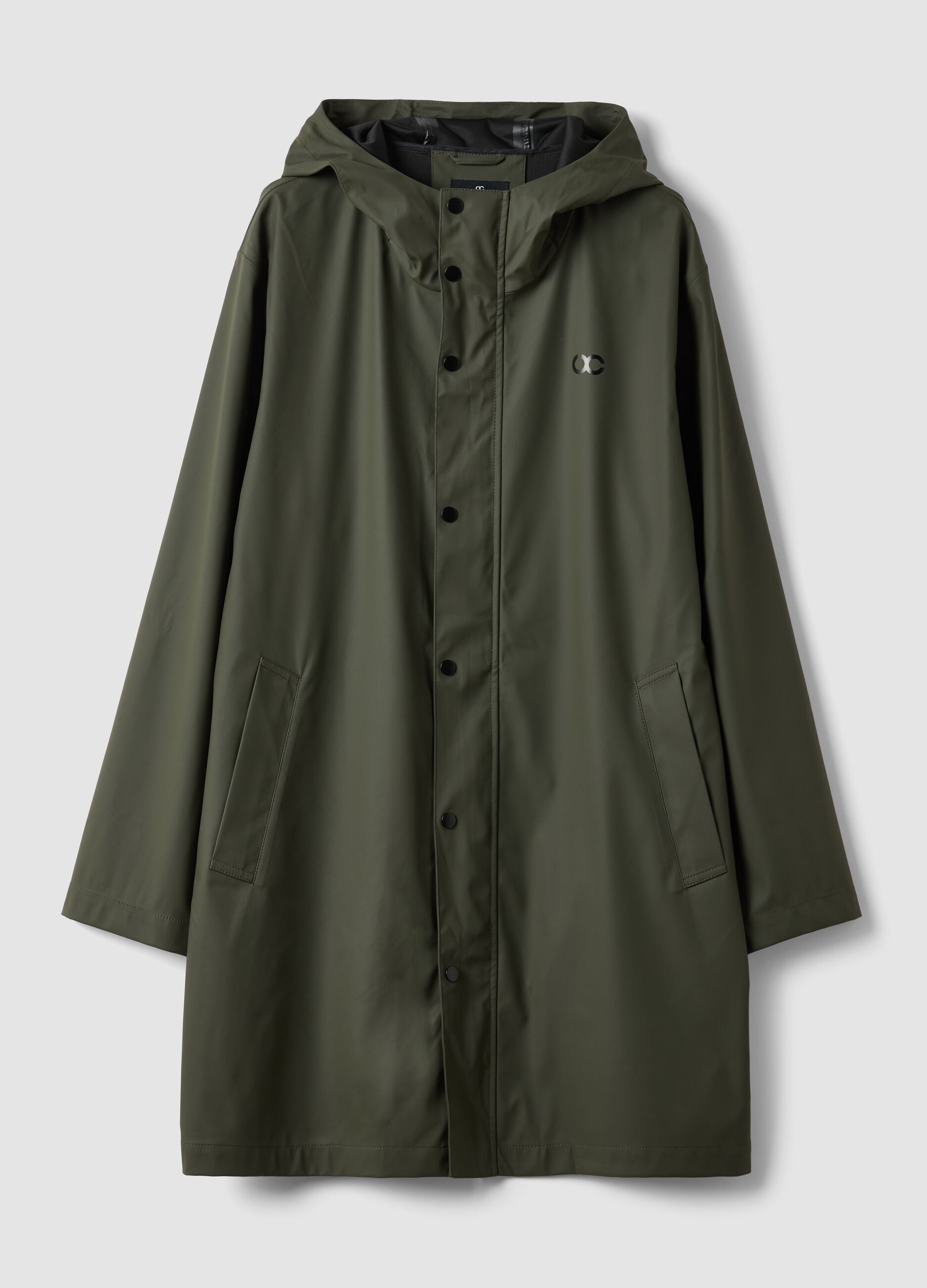 Imperme&aacute;vel verde regular fit com fecho