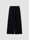 Navyblaue Rippstrickhose mit weitem Bein, Regular Fit_2