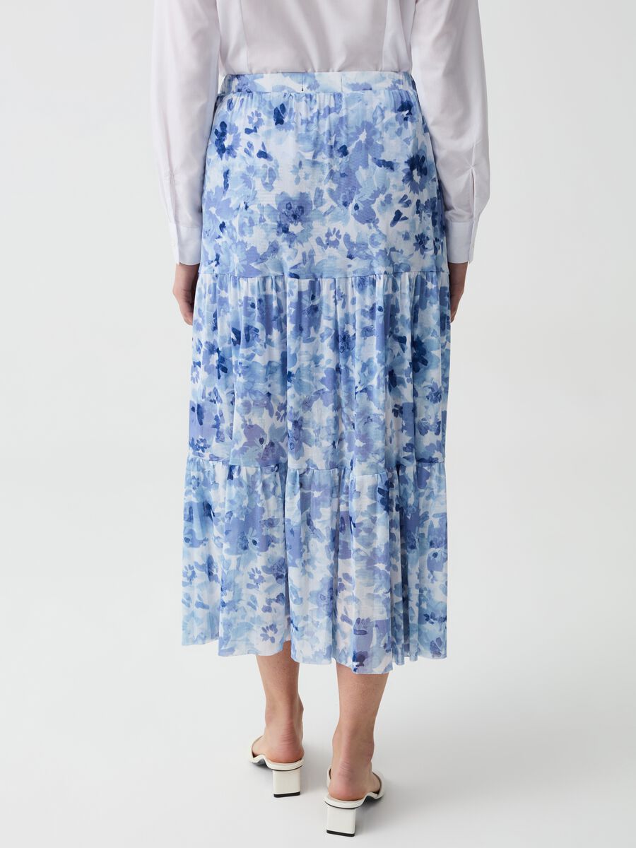 Long skirt in floral mesh_2