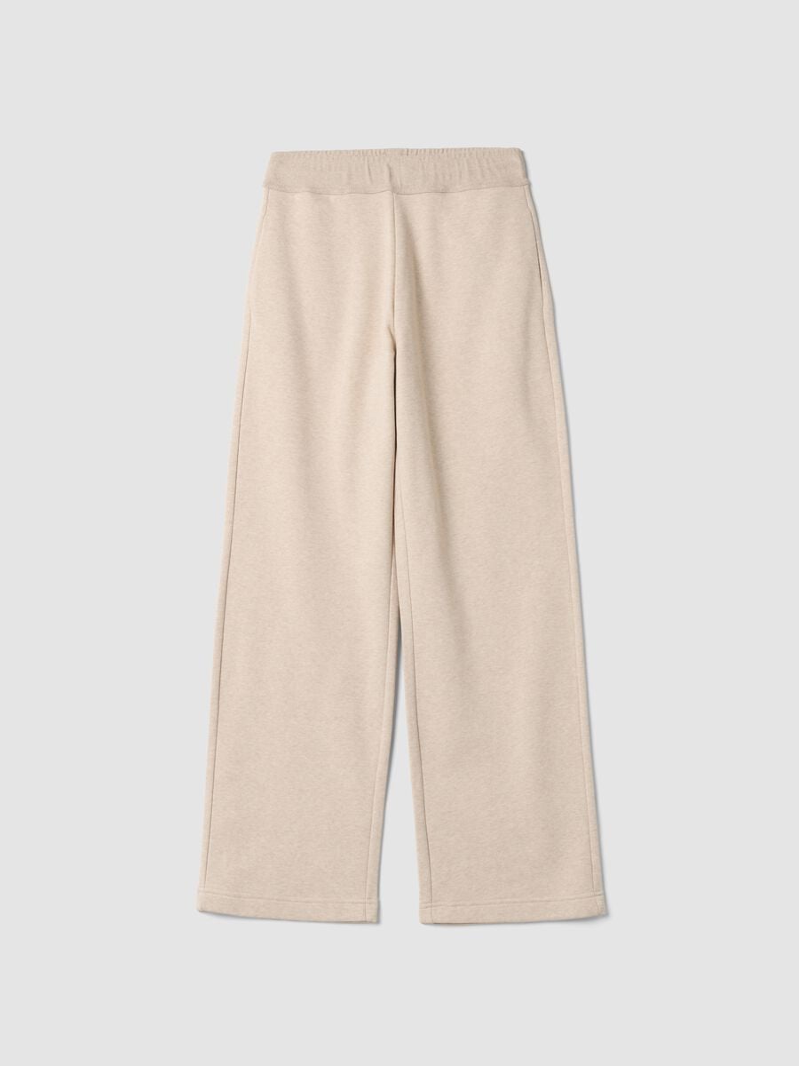 Jogger beige in misto cotone con coulisse regular fit_0