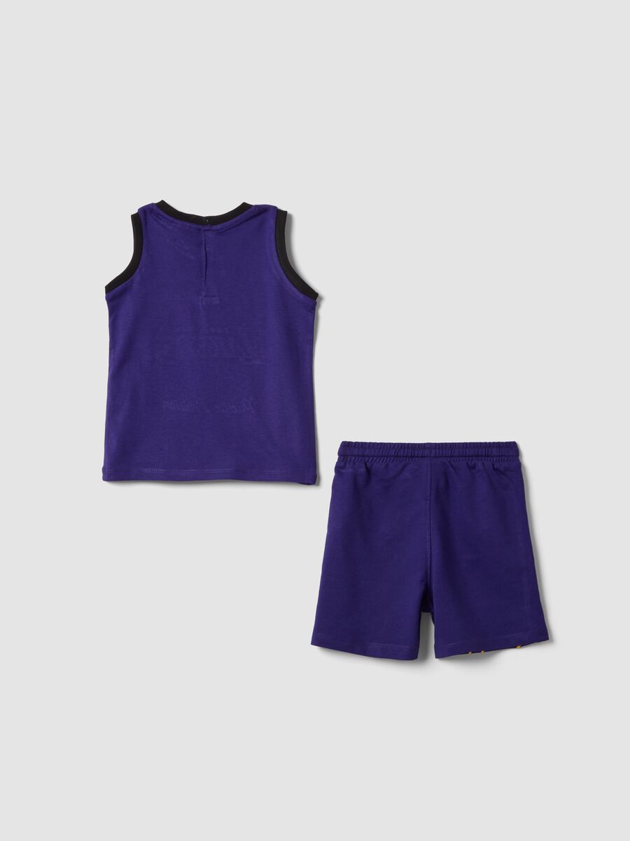 Completo viola in puro cotone con top e shorts per bimbo regular fit_1
