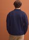 Navy stretch polo-collar sweatshirt with a relaxed fit_3