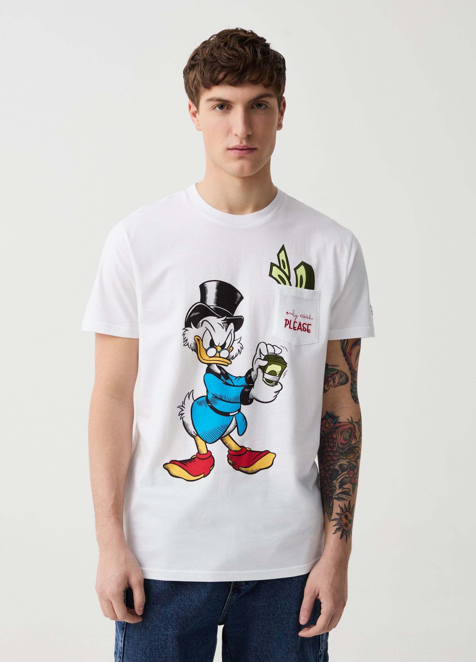 T-shirt with pocket and Scrooge McDuck print