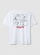 White pure cotton Peanuts print T-shirt, relaxed fit_5