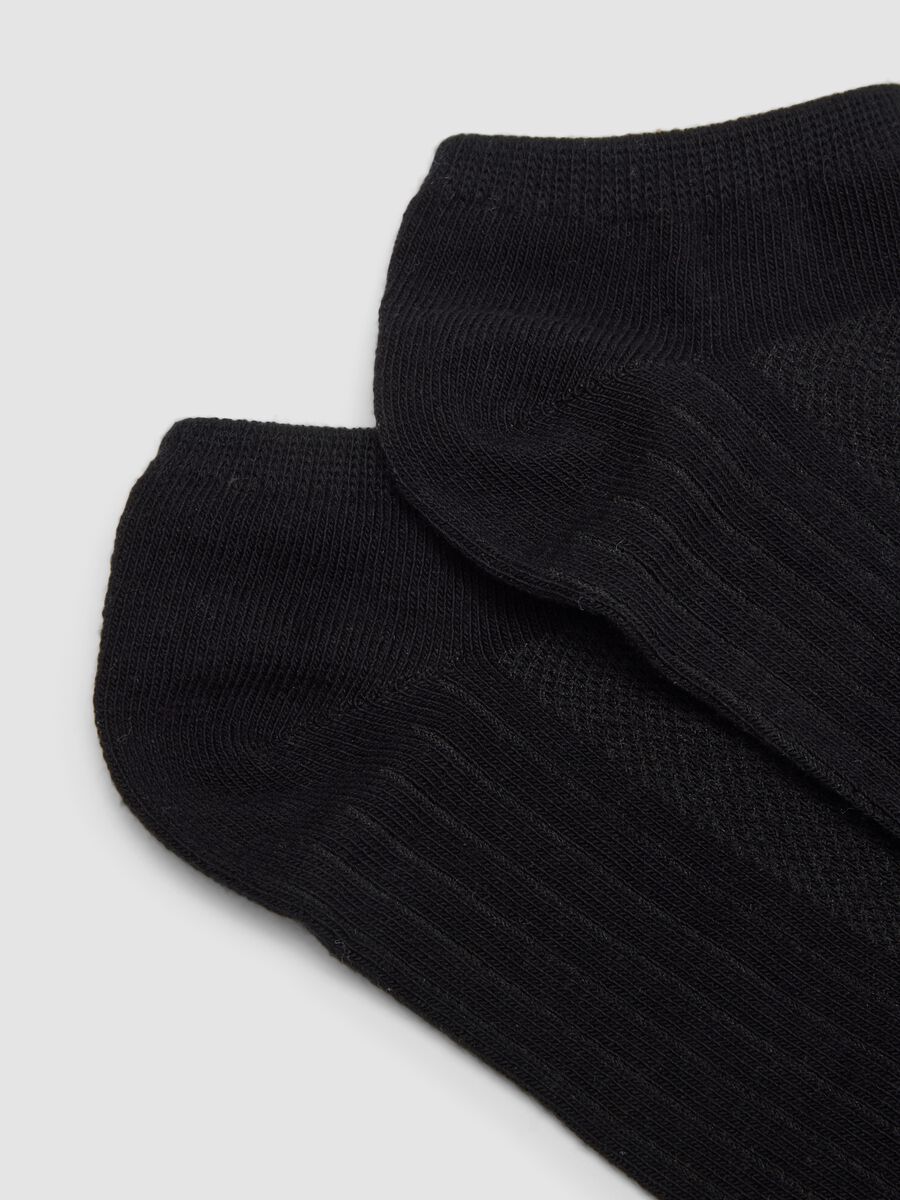 3-pack black ankle sports socks in stretch organic cotton_1