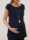 Blue regular fit sleeveless maternity T-shirt_3