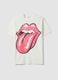 White pure cotton regular fit T-shirt with Rolling Stones print_4