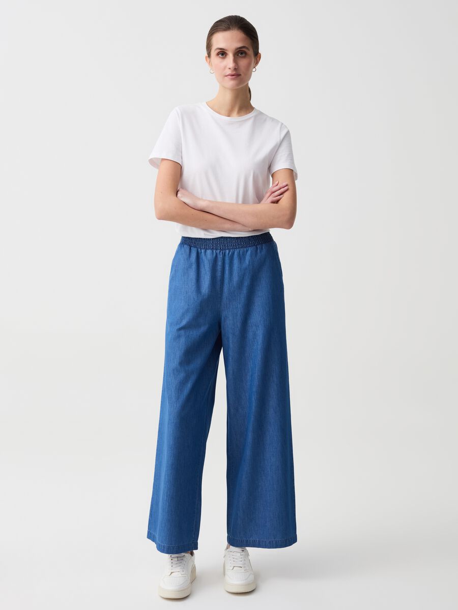 Wide-leg jeans in fluid fabric_0