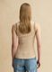 Beige Stretch-Baumwoll-Tanktop im Regular Fit mit bestickten Kanten_3