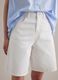 White pure cotton denim shorts_3