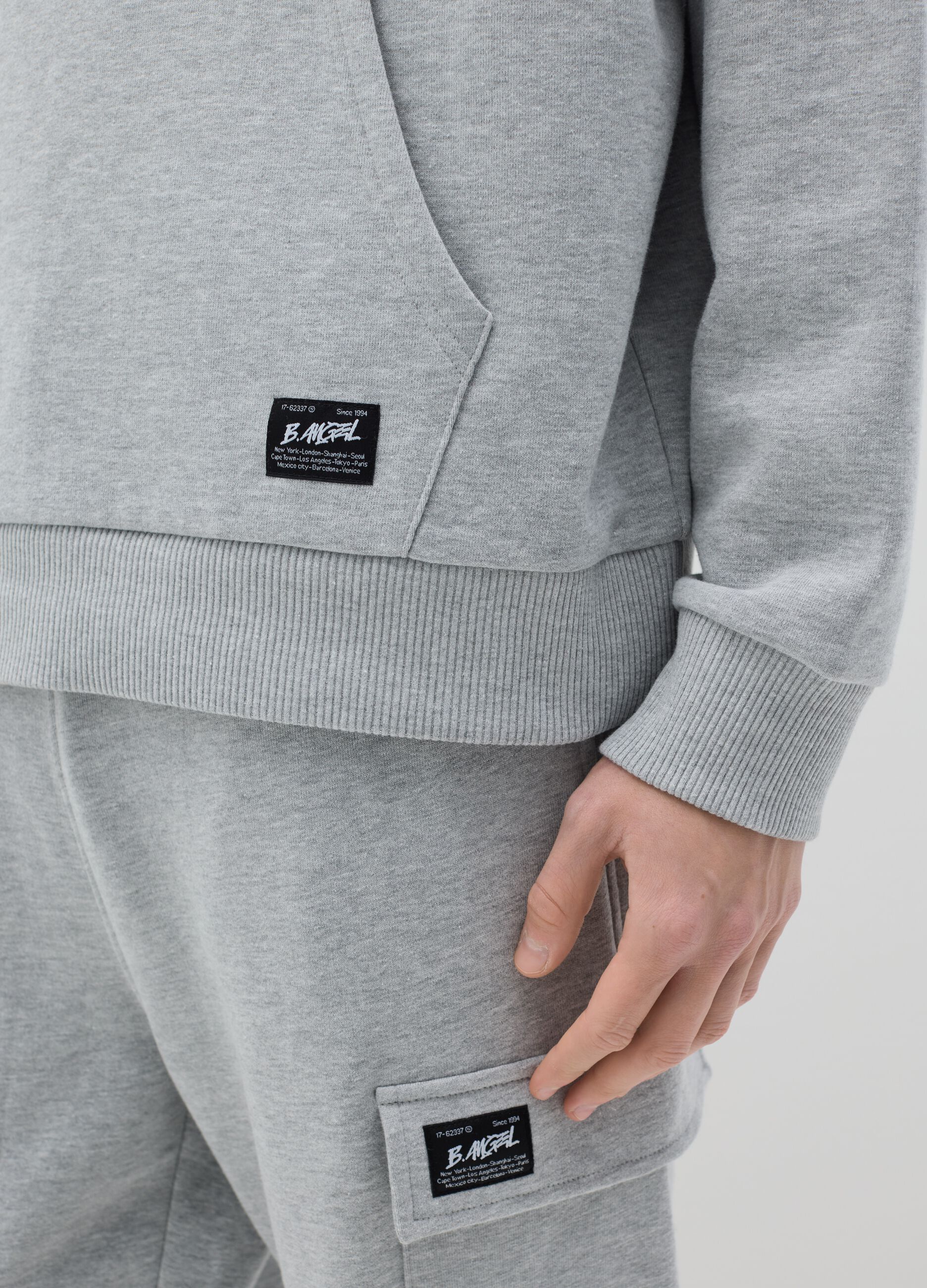 Over-fit sweatshirt in cotton with hood