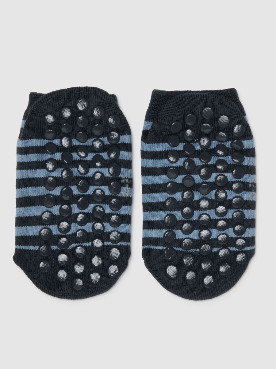 Children's Non-Slip Cotton Blend Blue Socks_2