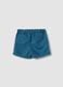 Blue linen and cotton blend shorts_1