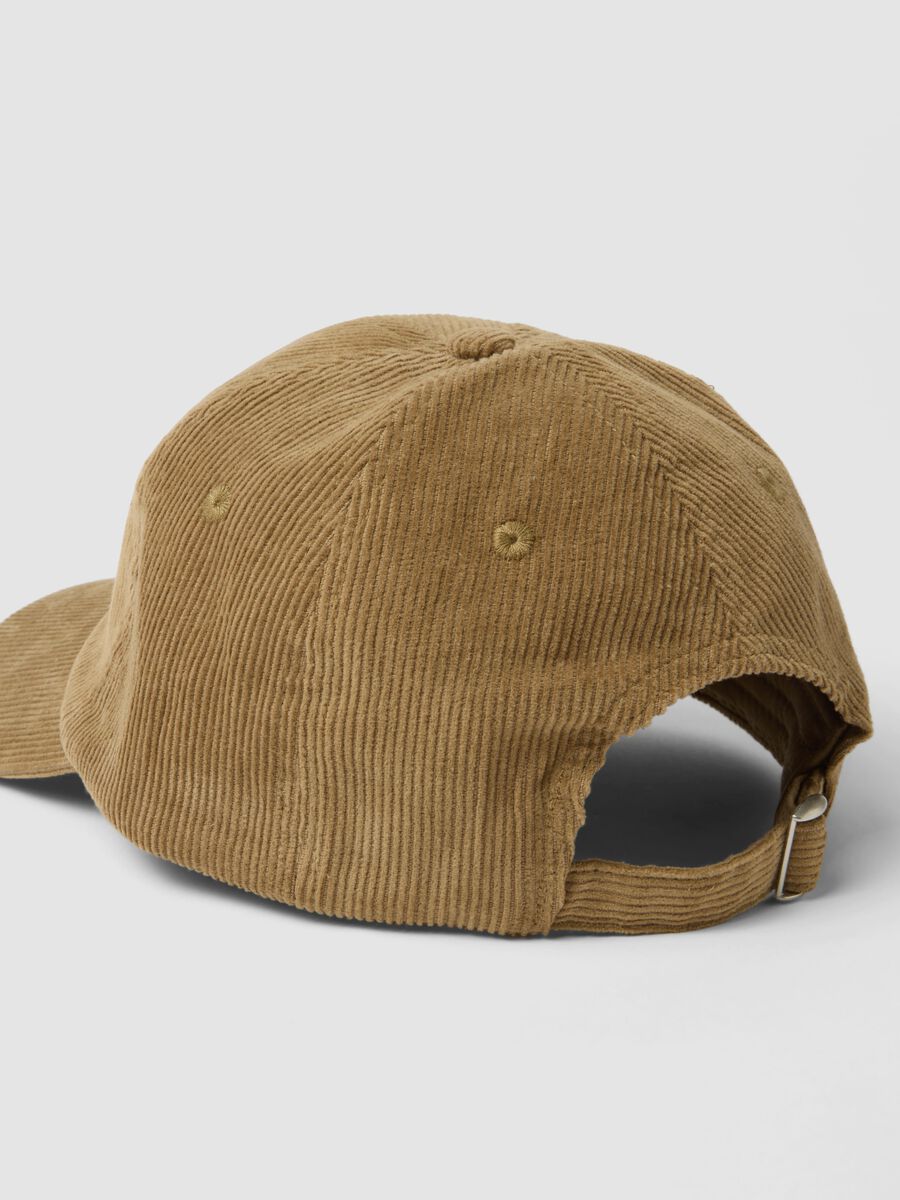 Beige pure cotton ribbed cap_1
