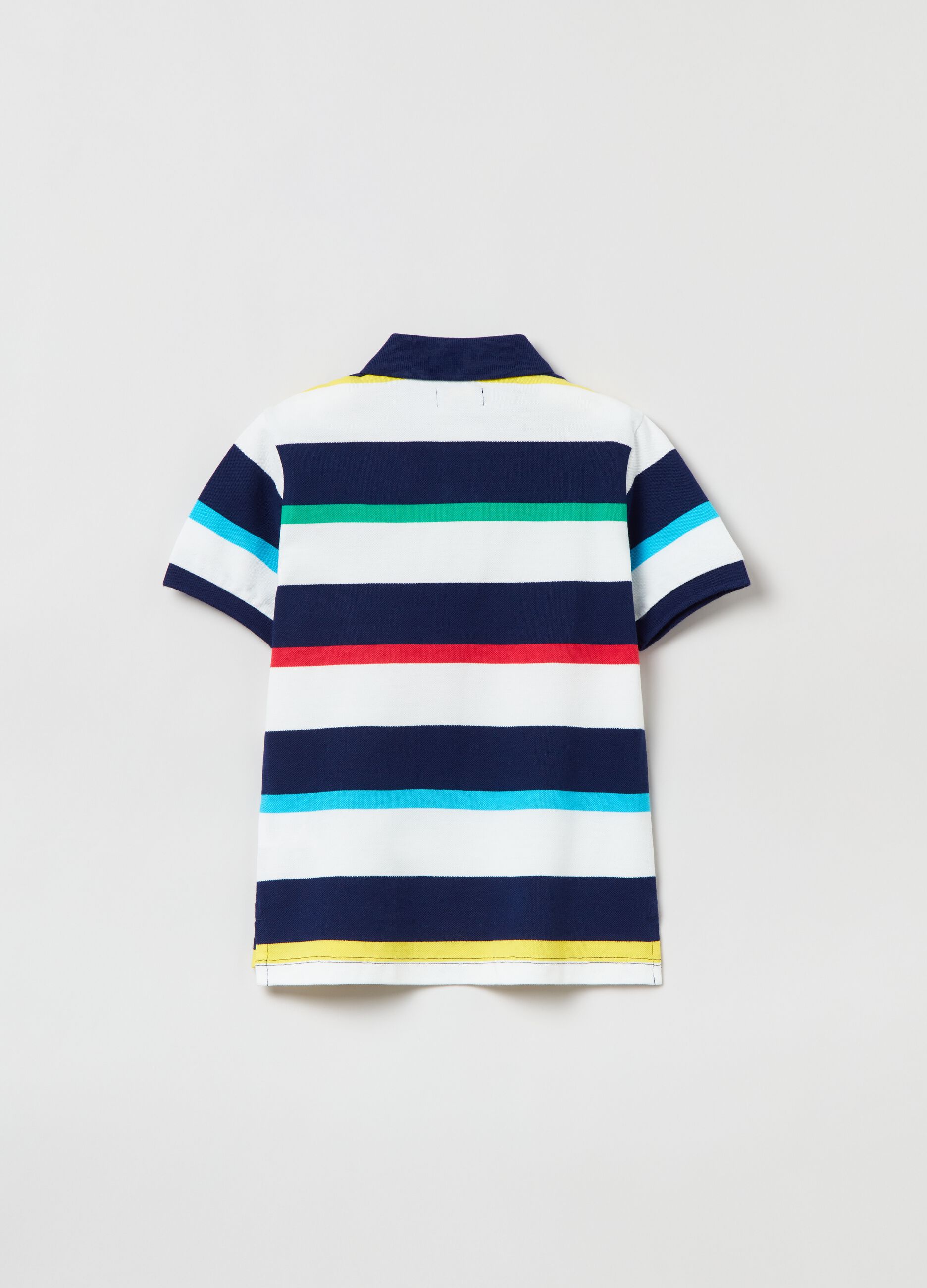 Polo shirt in piquet with striped pattern_1