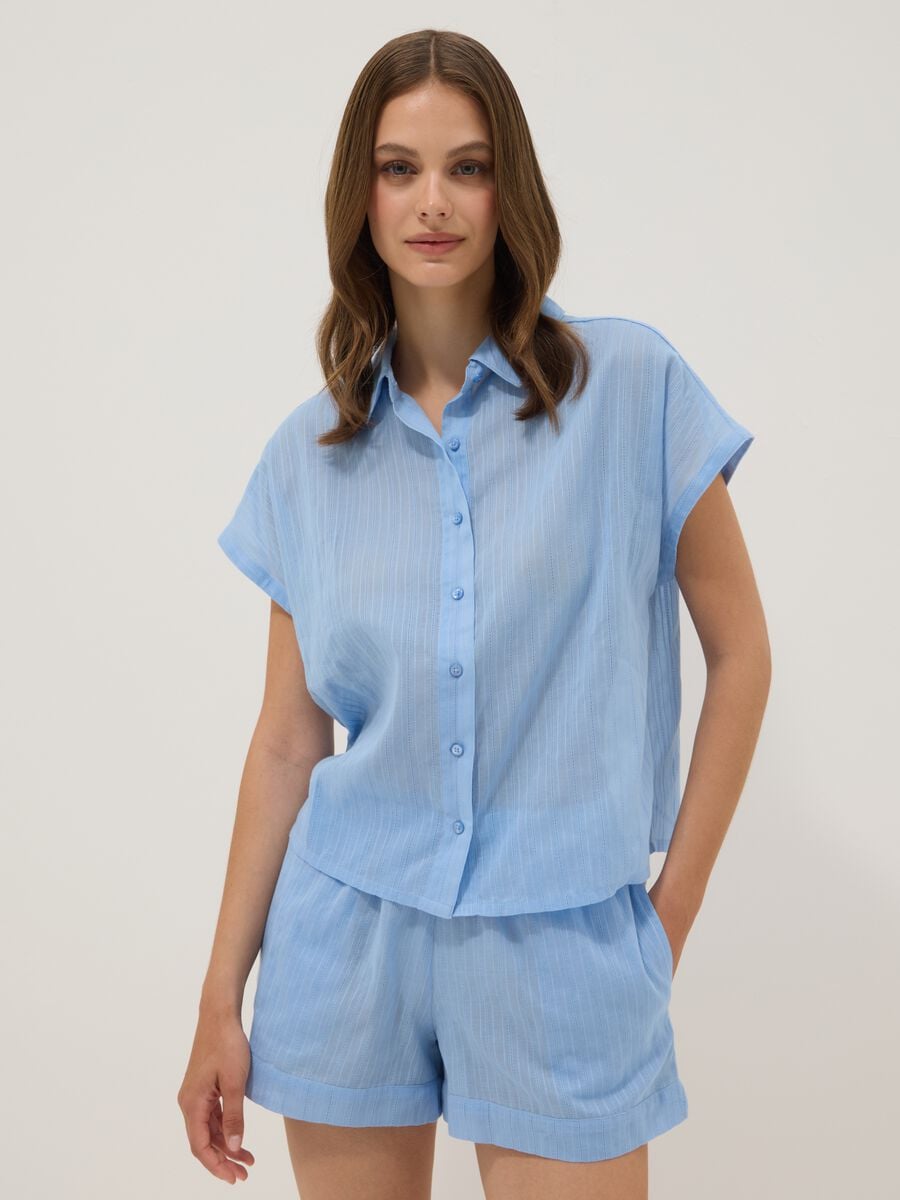 Pijama azul-claro em algod&atilde;o org&acirc;nico_1