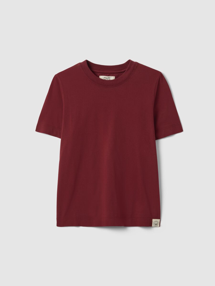 Red crew neck t-shirt in pure cotton regular fit_0