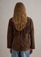 Brown genuine leather jacket with fringes_4