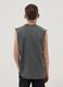 Black oversized pure cotton vest top_1