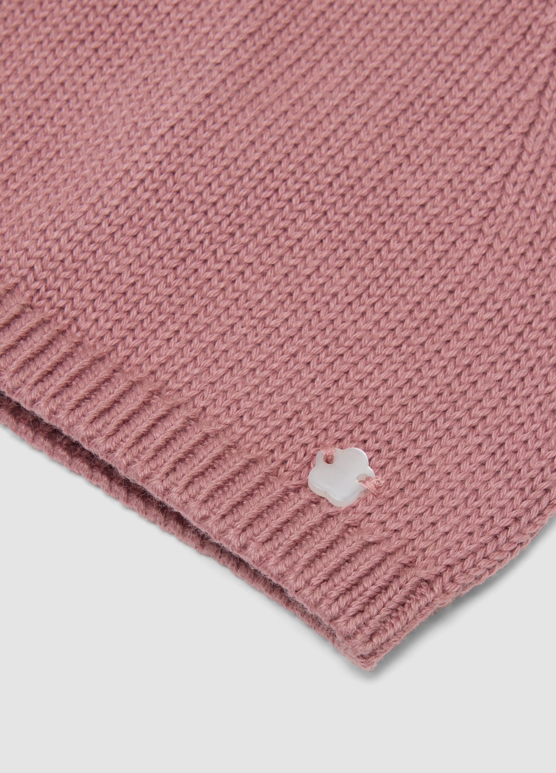 Rosafarbene Strickm&uuml;tze aus reiner Bio-Baumwolle f&uuml;r Baby-M&auml;dchen