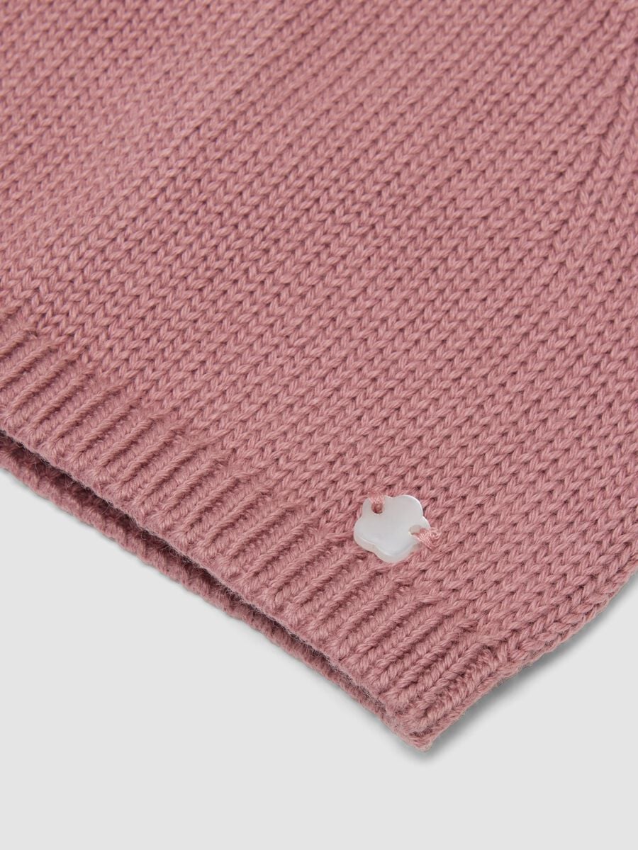 Rosafarbene Strickm&uuml;tze aus reiner Bio-Baumwolle f&uuml;r Baby-M&auml;dchen_1