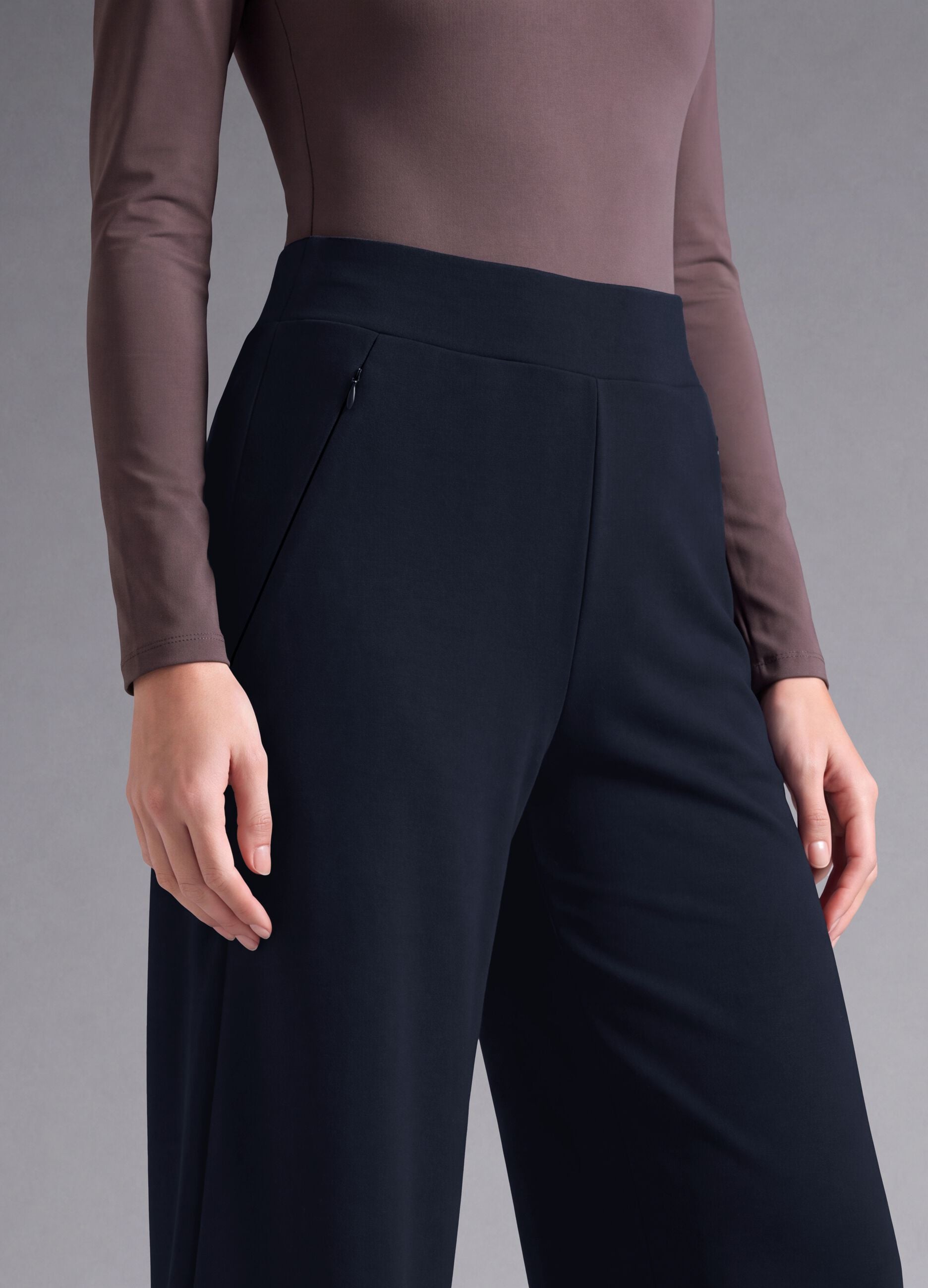 Blue stretch wide-leg trousers ALTAVIA STUDIO