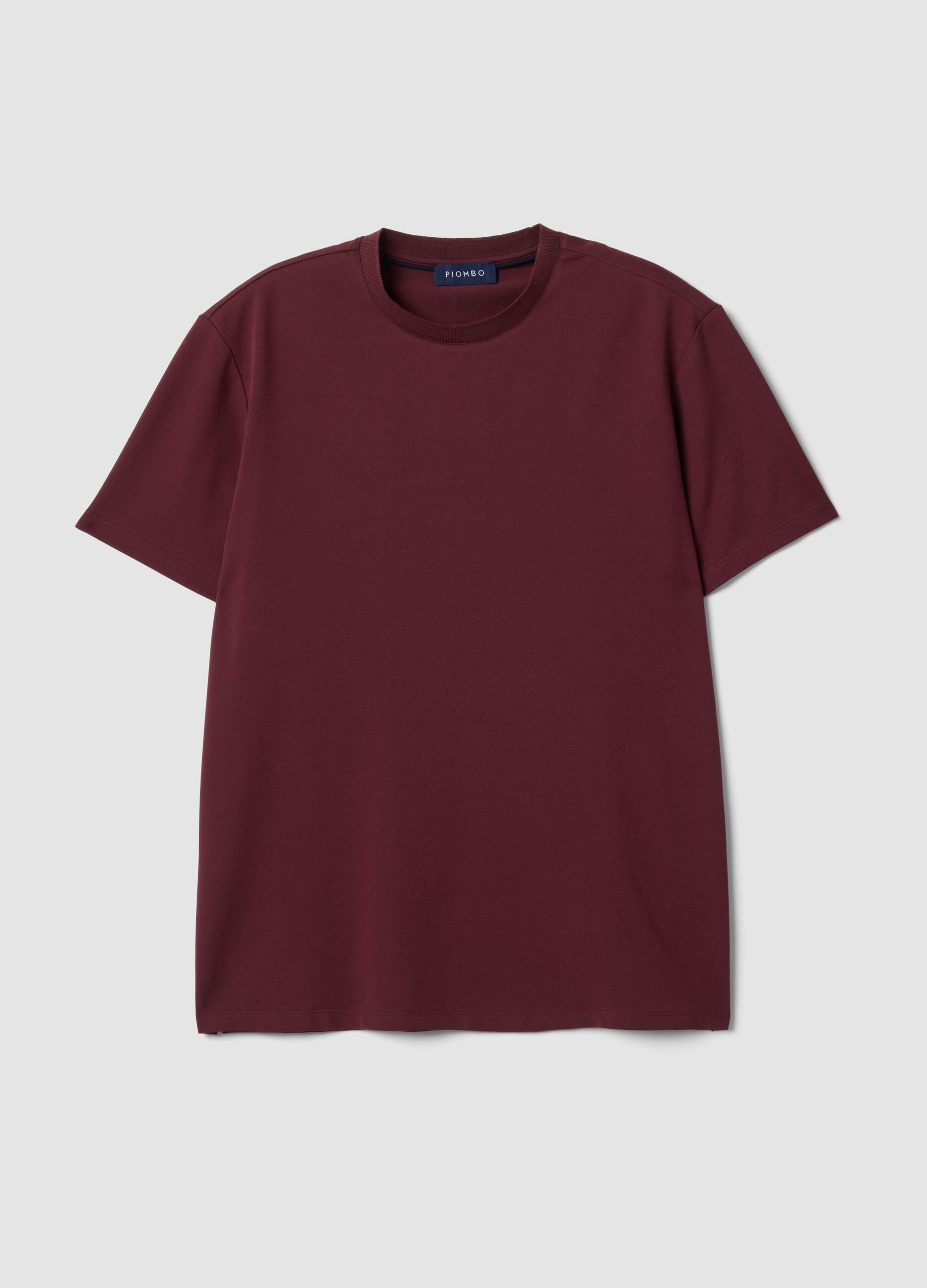 Rotes Regular-Fit T-Shirt aus elastischem Piqu&eacute;-Baumwollmix mit Easy Dry