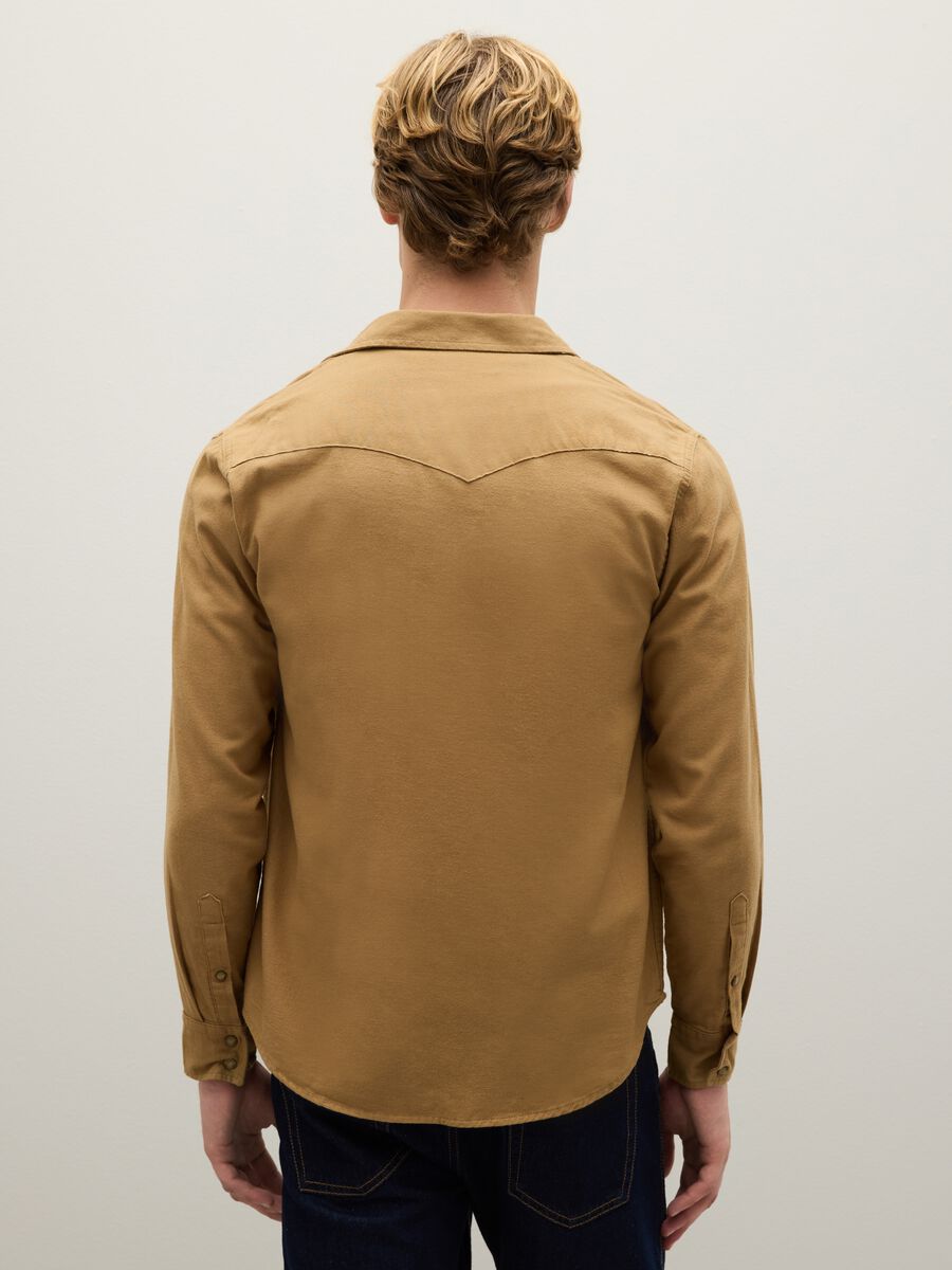 Brown pure cotton shirt regular fit_2