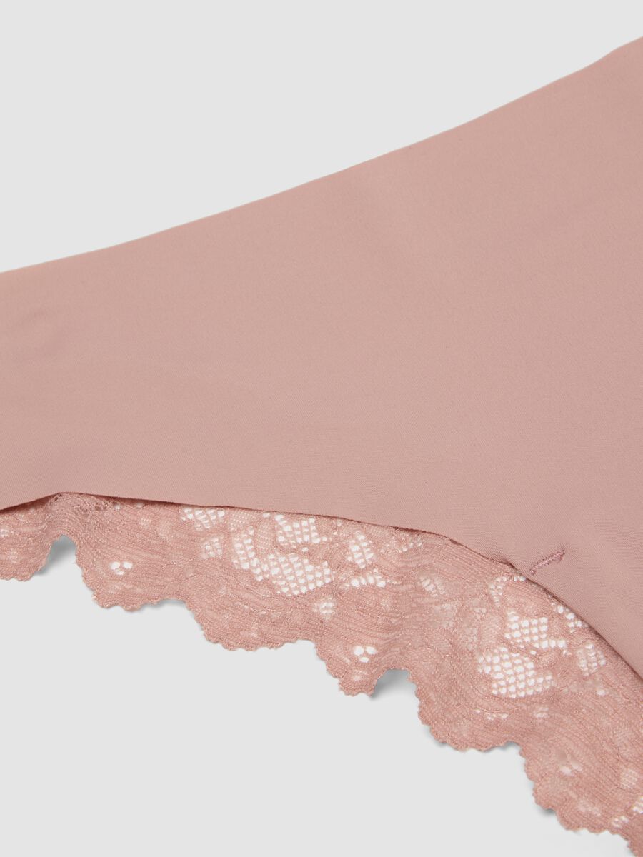 Rosa Brazilian-Slip aus elastischer Mikrofaser mit Spitze_6