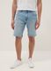 Schmal geschnittene hellblaue Stretch-Denim Baumwollmischung Shorts_1