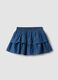 Girls' Regular Fit Blue Denim Pure Cotton Skirt_1