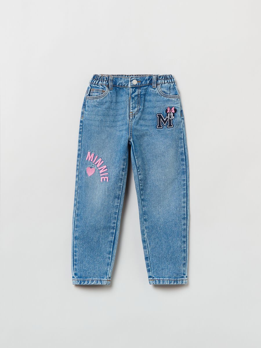Five-pocket jeans with Minnie Mouse patch_0