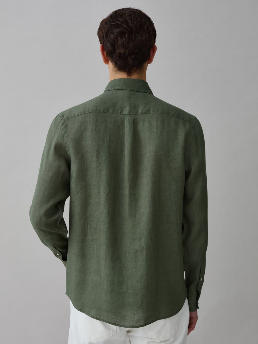 Regular-fit shirt in linen with pocket_1