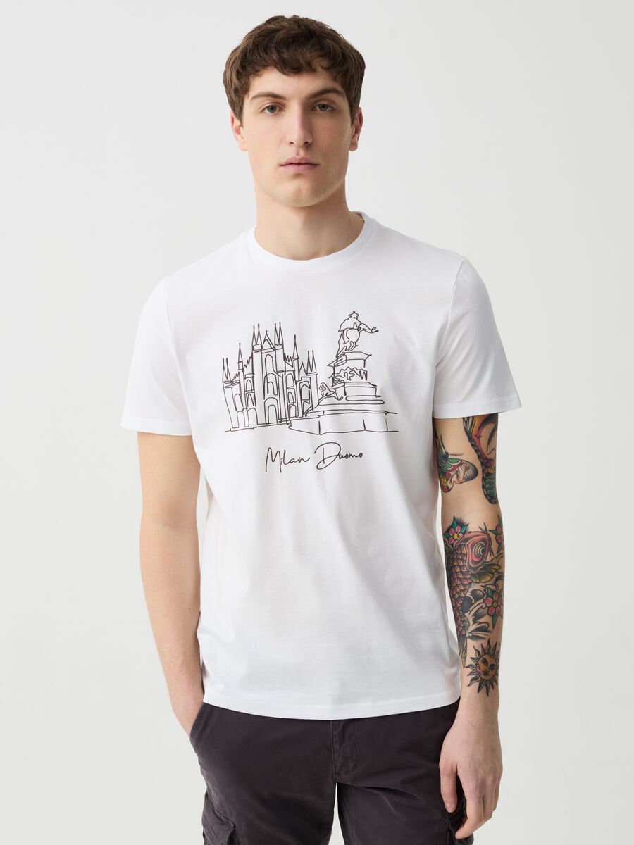 T-shirt con stampa Duomo di Milano_0