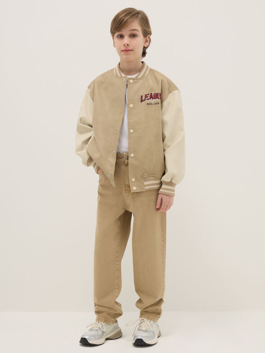 Beige Relaxed Fit Jeans aus reiner Baumwolle f&uuml;r Jungen_0