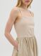 Women&rsquo;s beige sleeveless long dress in stretch cotton._3