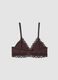 Brown stretch lace-trim bra_2