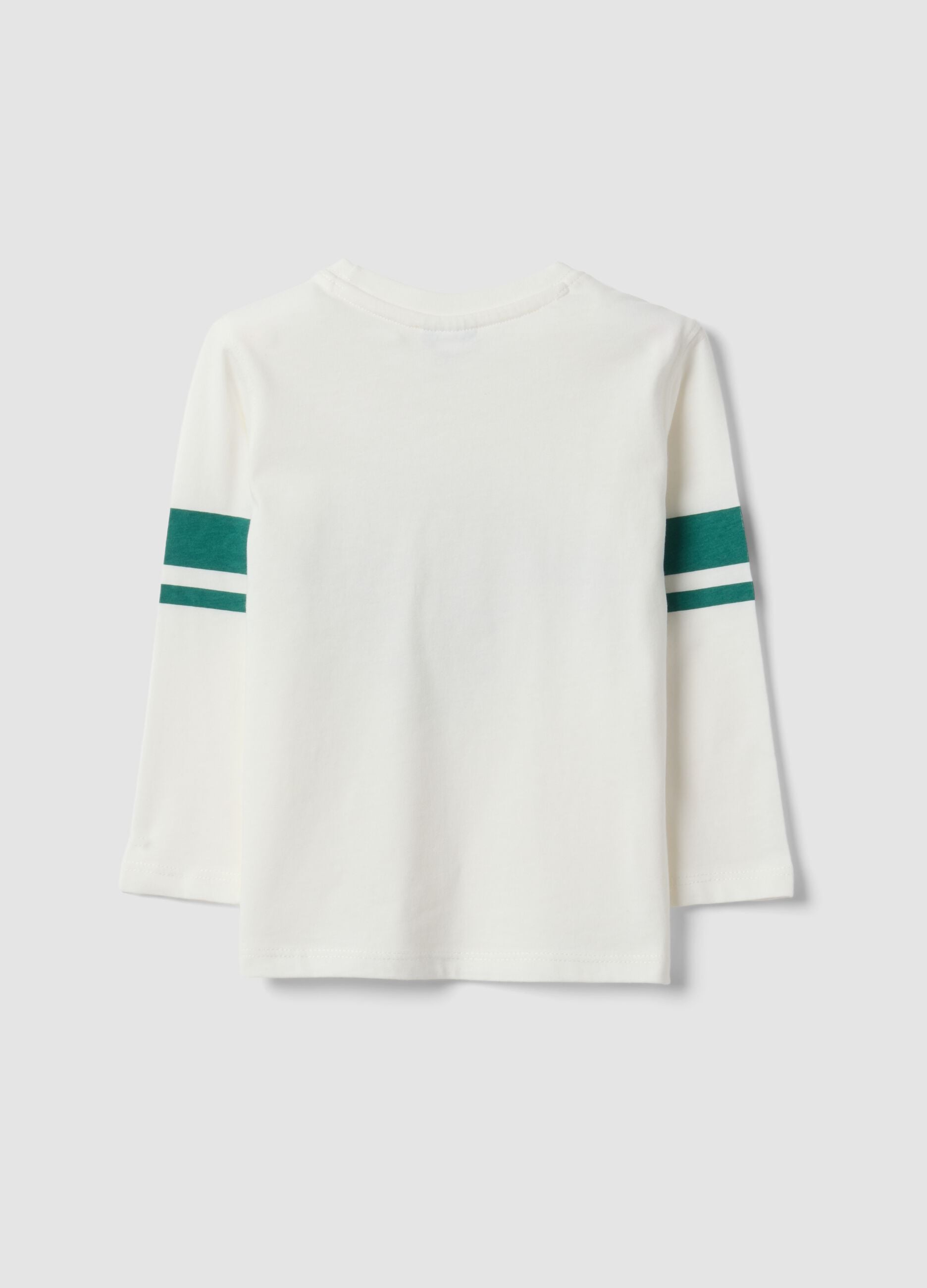 White organic cotton crew-neck T-shirt for boys