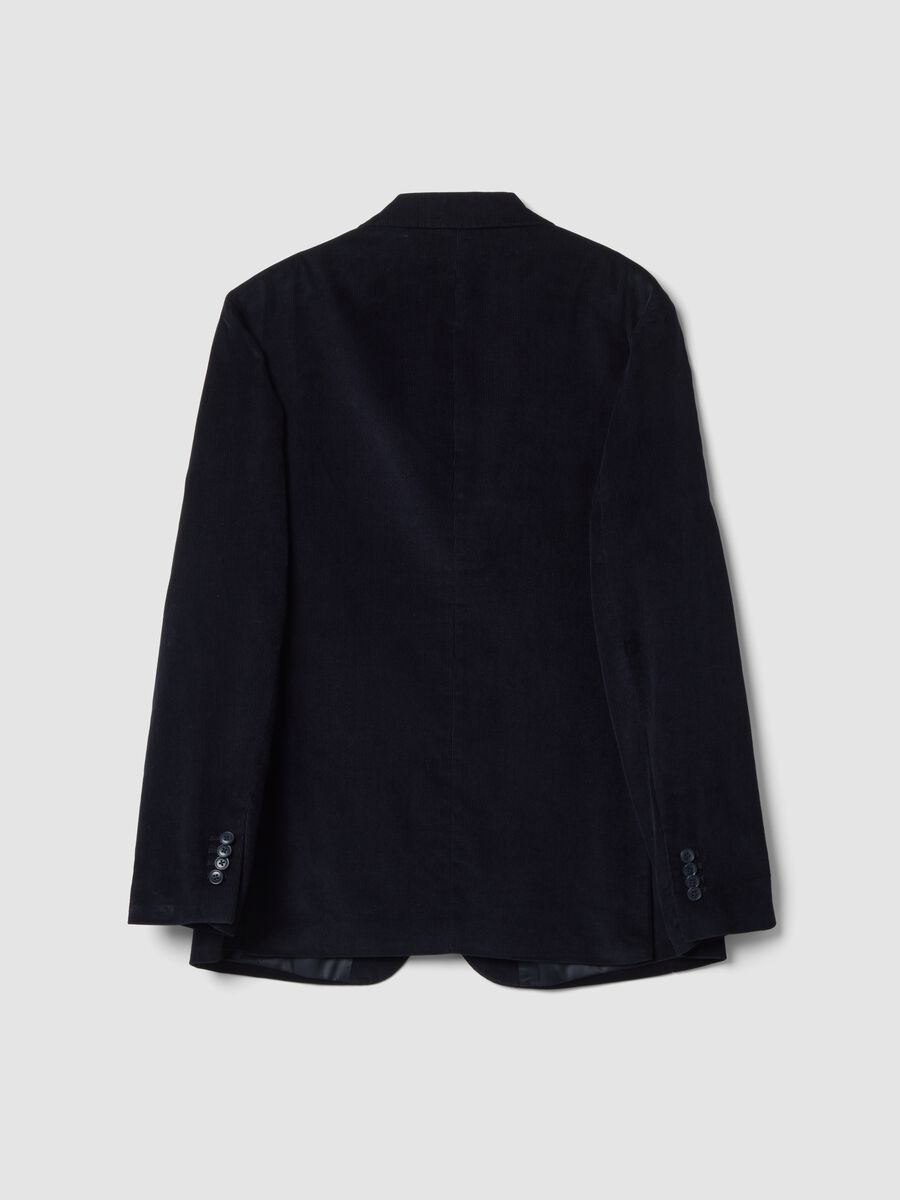 Blazer blu navy in puro cotone regular fit_2