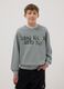 Over fit green pure cotton sweatshirt for boys with print_0