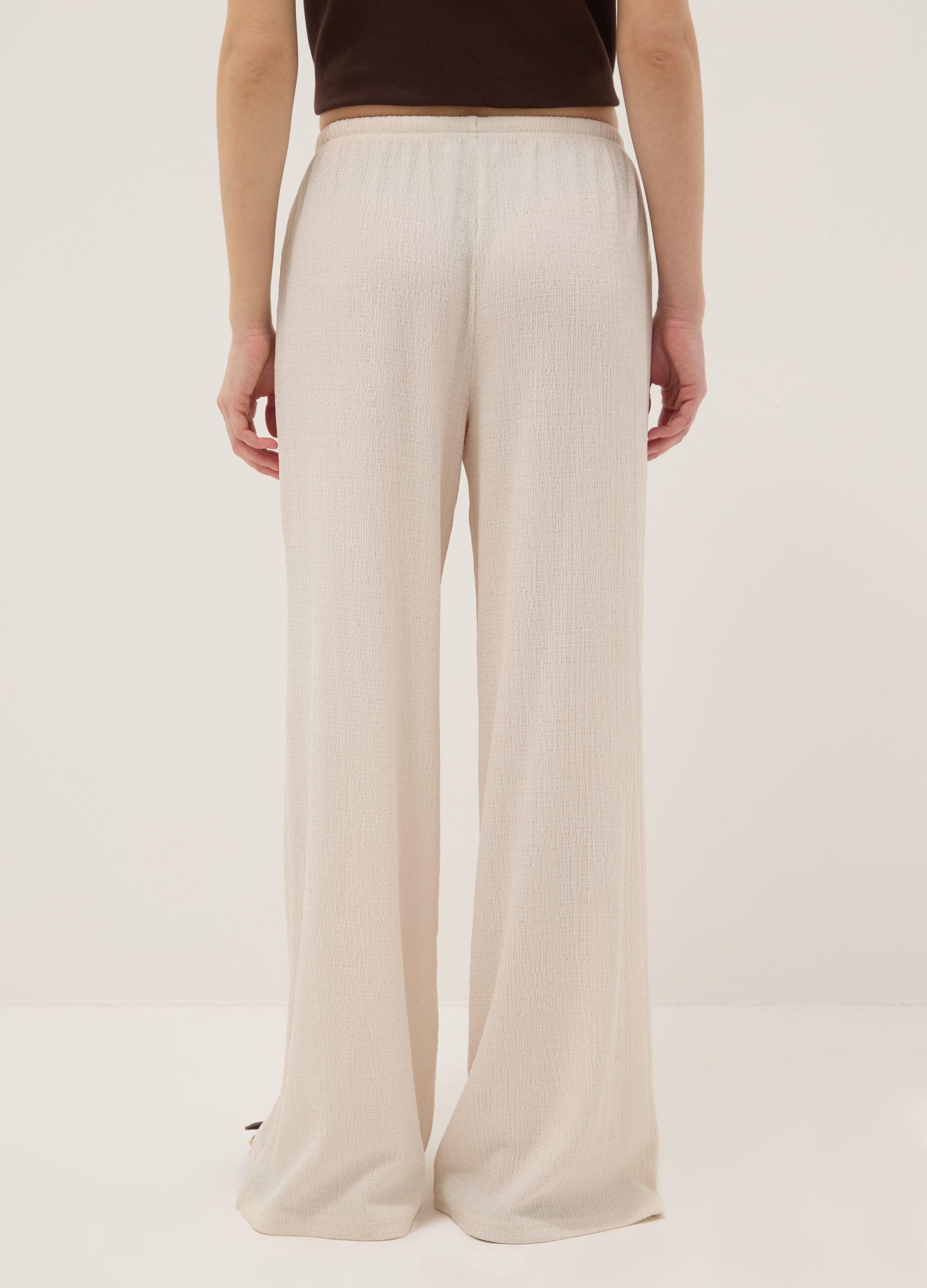 Weite Jogger-Hose in Beige