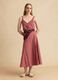 Pink cotton-linen blend skirt with openwork detailing_0