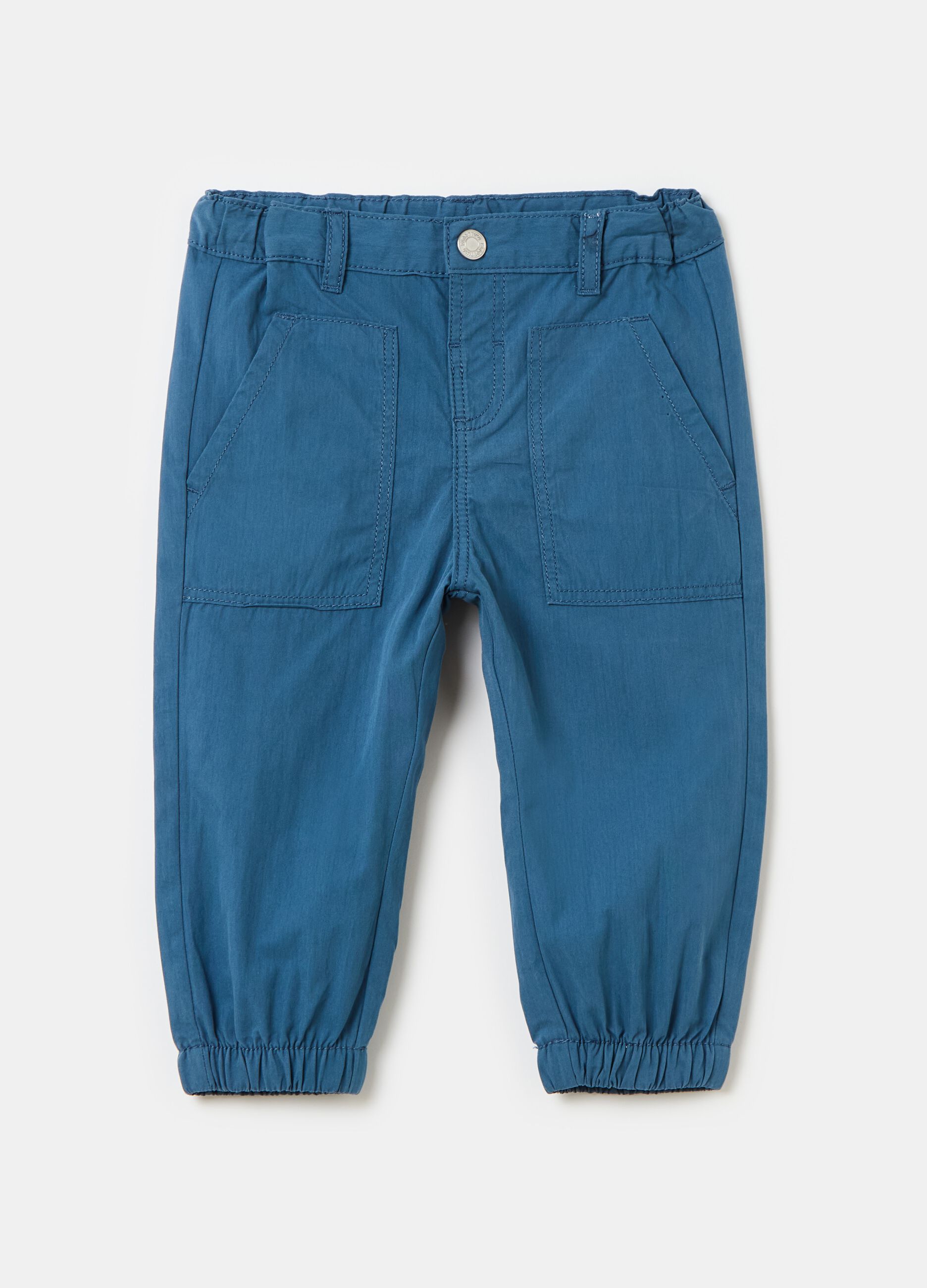 Trousers with elasticated ankles